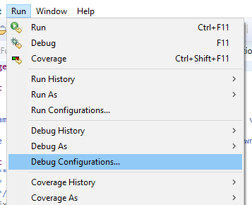 Debug Configurations